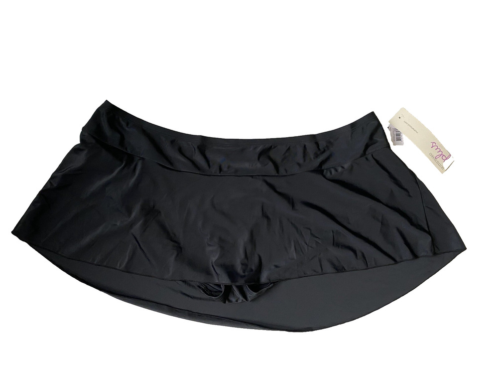 Motherhood Plus Maternity Bathing Suit Size 3X Black Beach Swim Skort NEW NWT